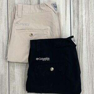 Lot Of 2 Columbia Sportswear Men's Shorts 32W 10L PFG Omni-Shield Flat Front